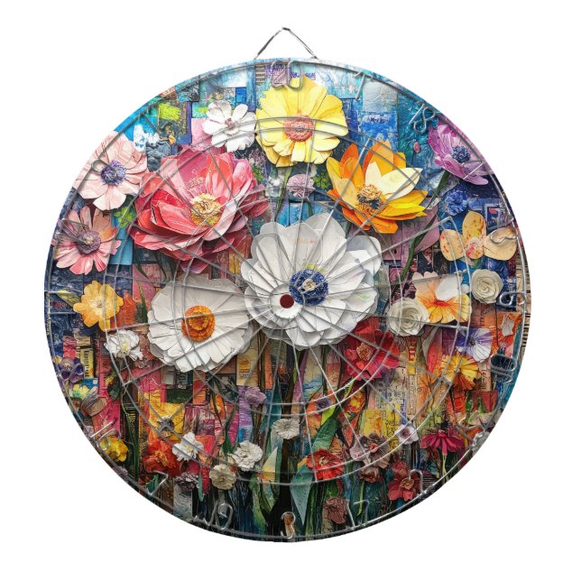 Abstract Floral Dartboard (Front)