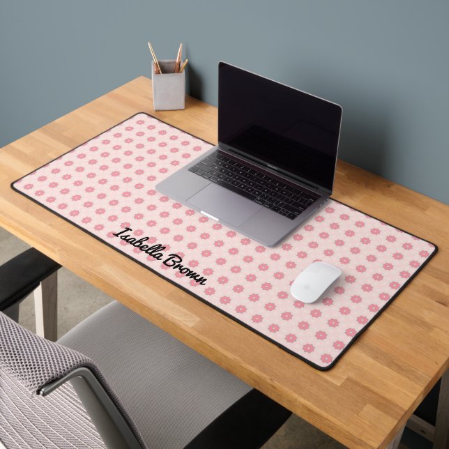 Abstract Floral Delight Hot Pink Desk Mat (Office 2)