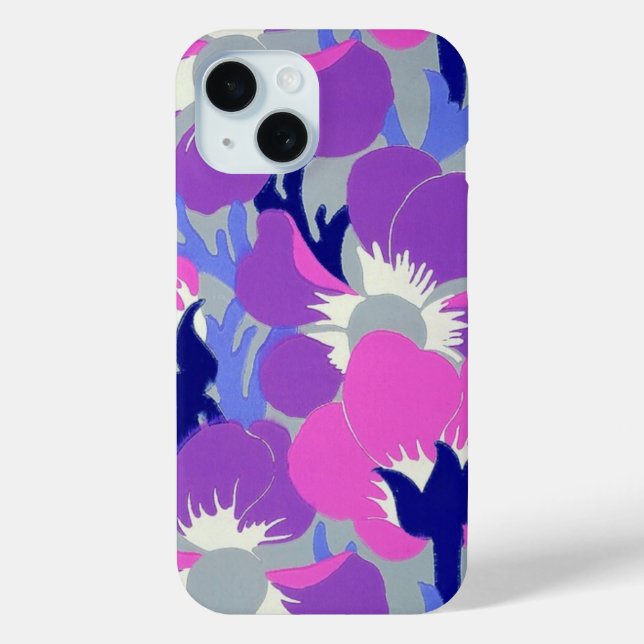 Abstract Floral Delight - Purple and grey Case-Mate iPhone Case (Back)
