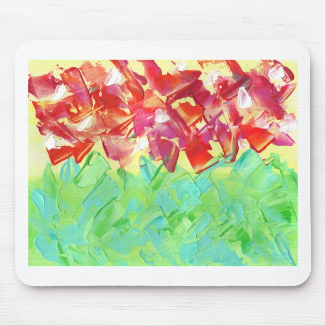 Abstract Floral Design from Original Painting Mouse Pad (Front)