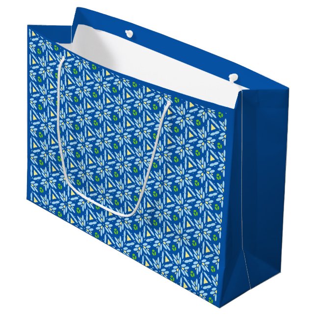 Abstract Floral Design Large Gift Bag (Front Angled)
