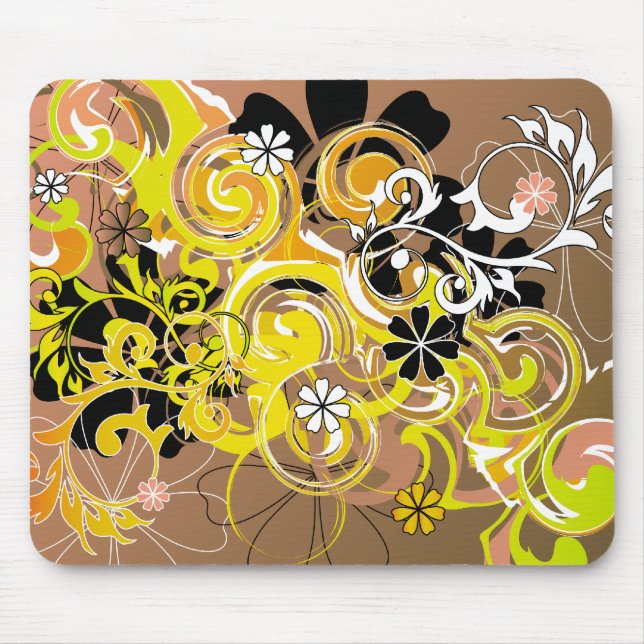abstract floral design mouse pad (Front)