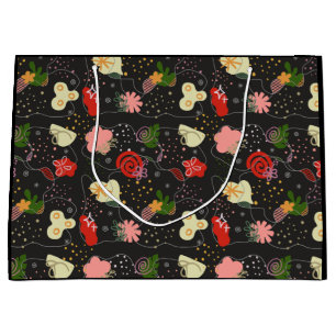 Abstract Floral Doodle Large Gift Bag