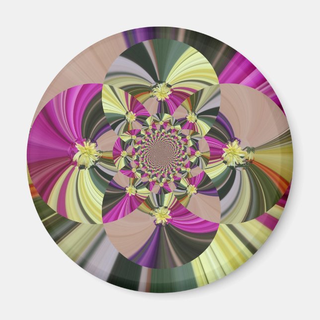 Abstract Floral Flower Pattern Magnet (Front)