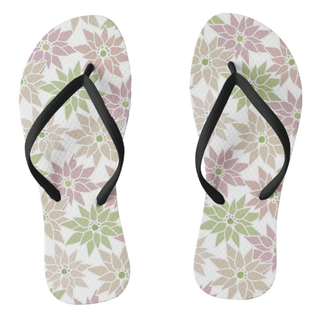 Abstract floral flowers romantic pattern cartoon r jandals (Footbed)