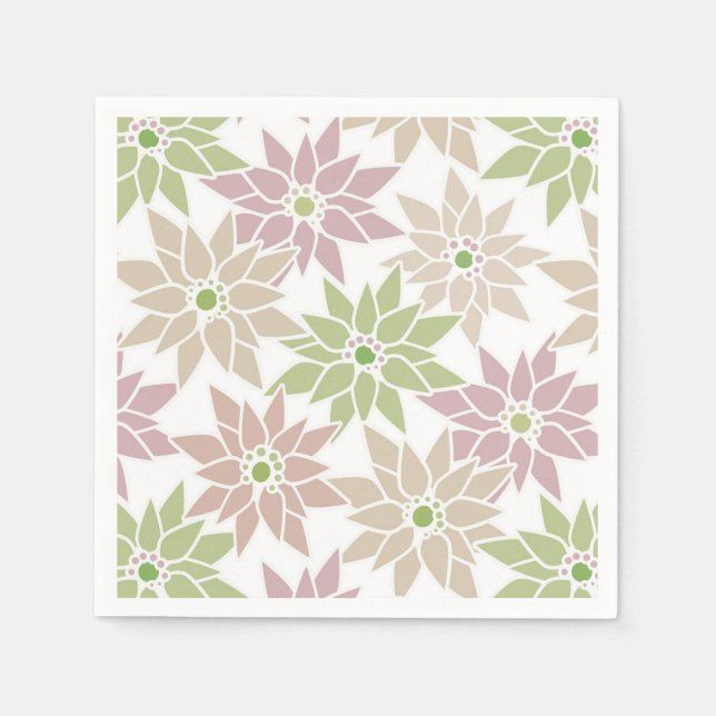 Abstract floral flowers romantic pattern cartoon r napkin (Front)