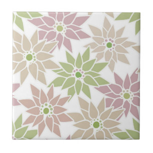 Abstract floral flowers romantic pattern cartoon r tile
