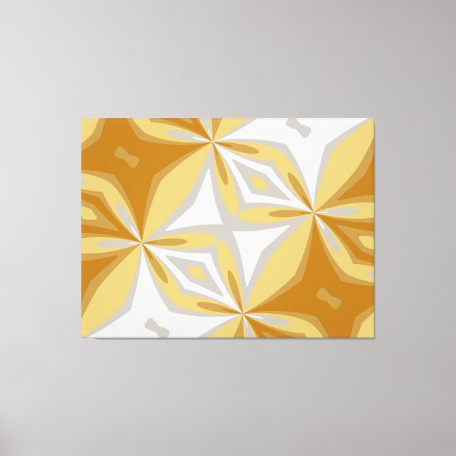 Abstract Floral Gold and Greyish Silver Abstract Canvas Print (Front)