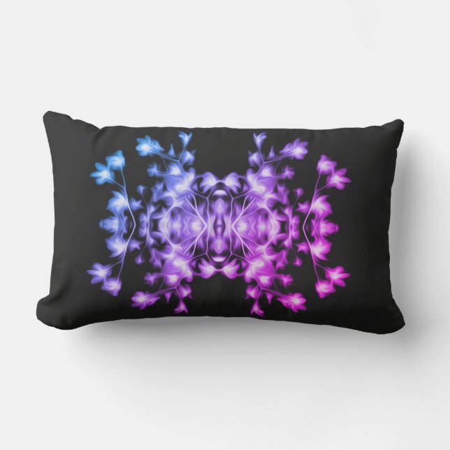 Abstract Floral Graphic Pattern Lumbar Cushion (Front)