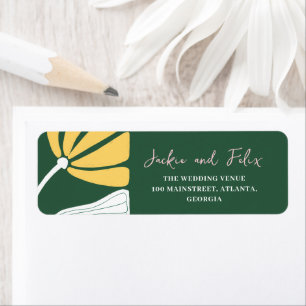 Abstract floral green & yellow wedding