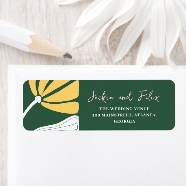 Abstract floral green & yellow wedding (Insitu)