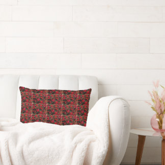 Abstract Floral Grid Pattern Lumbar Pillow