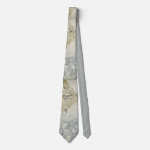 Abstract Floral Grunge Muted Colours Neck Tie