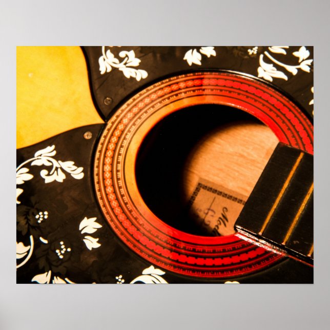 Abstract Floral Guitar Poster (Front)