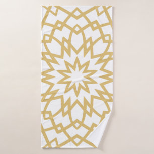 Abstract floral hand drown pattern. Vintage illust Bath Towel