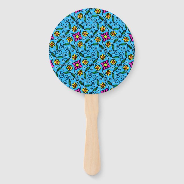 Abstract Floral Hand Fan (Front)