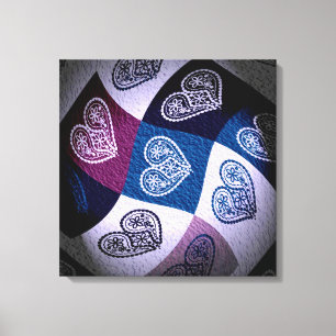 Abstract Floral Heart with light effect Canvas Art