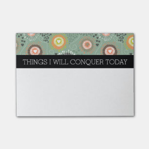 Abstract Floral & Hearts To Do List Post-it Notes