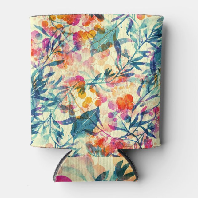 Abstract floral: herbs, flowers pattern. can cooler (Front)