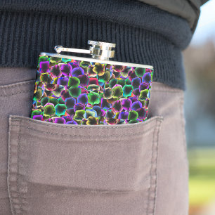 Abstract Floral Hip Flask