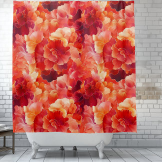 Abstract Floral Ignition Shower Curtain
