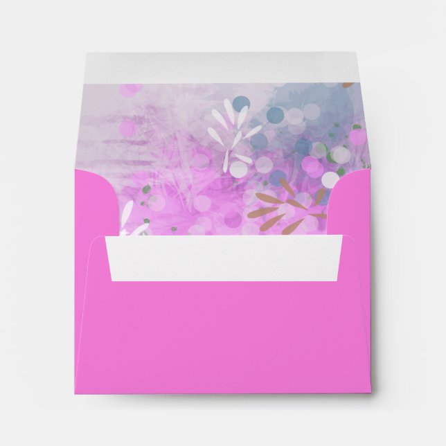 Abstract floral insert Stationery Coloured Envelope (Back (Bottom))