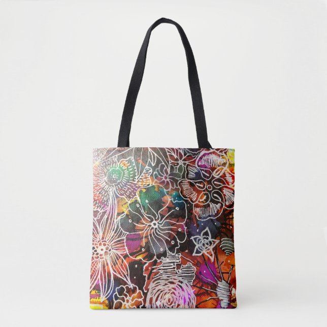 Abstract Floral Jungle Tote Bag (Front)