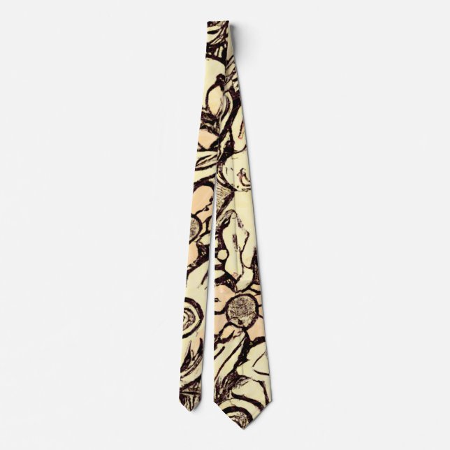 Abstract Floral Large Print Unique Men's' Tie (Back)