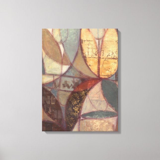 Abstract Floral Leaf Painting by Norman Wyatt Canvas Print (Front)