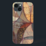 Abstract Floral Leaf Painting by Norman Wyatt iPhone 13 Case<br><div class="desc">Abstract floral leaf patterns populate this painting by Norman Wyatt. The dark colouring of the piece helps the gilded portions pop even more,  adding life to the work. This would make a great gift for someone who loves contemporary art!</div>