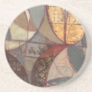 Abstract Floral Leaf Painting by Norman Wyatt Coaster