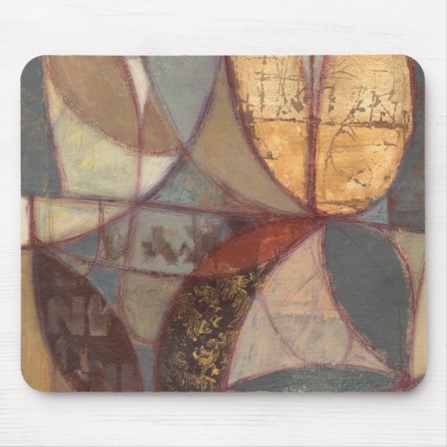 Abstract Floral Leaf Painting by Norman Wyatt Mouse Pad (Front)