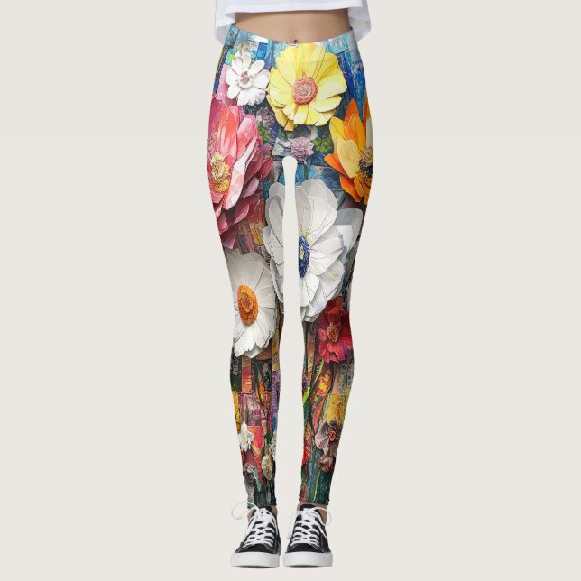 Abstract Floral Leggings (Front)