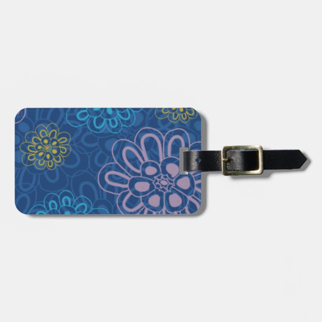 Abstract floral luggage tag (Front Horizontal)