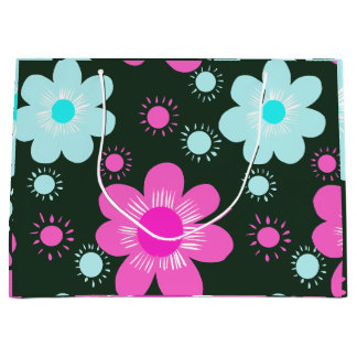 Abstract Floral Mandala Pattern Design red Large Gift Bag