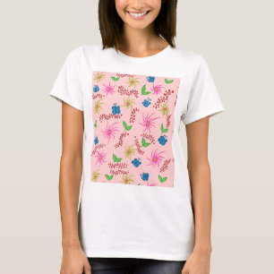 Abstract Floral Mandala Pattern Design red T-Shirt