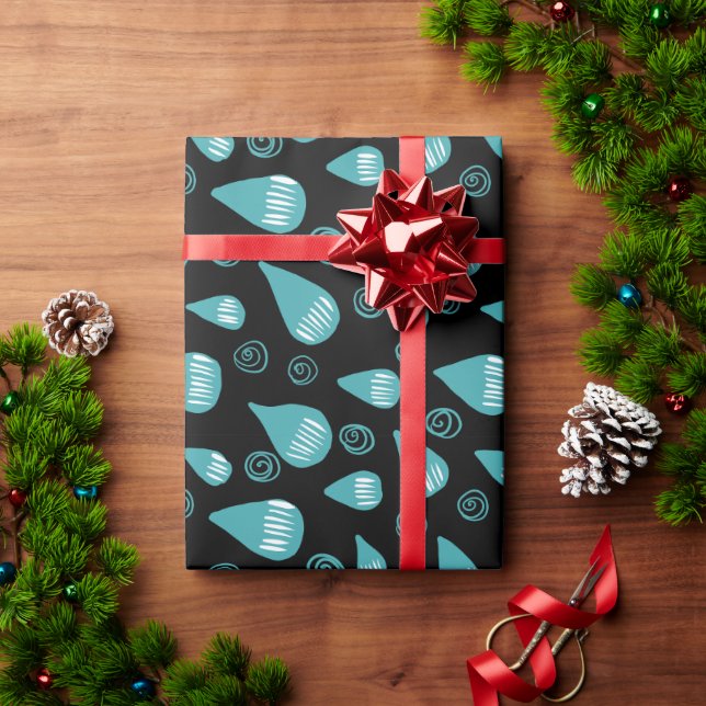 Abstract Floral Mandala Pattern Design red  Wrapping Paper (Holiday Gift)