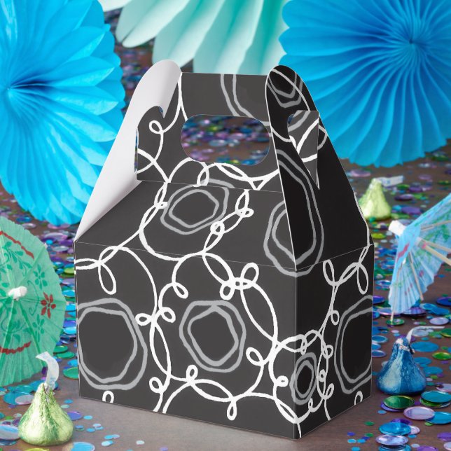 Abstract Floral Matrix (Charcoal) Fine Art Favour Box (Party)