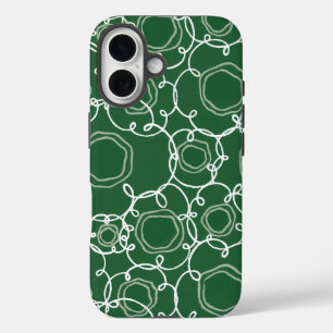 Abstract Floral Matrix (Dark Green) Fine Art iPhone 16 Case