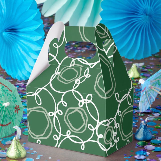 Abstract Floral Matrix (Dark Green) Fine Art Favour Box (Party)