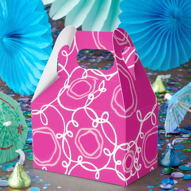 Abstract Floral Matrix (Hot Pink) Fine Art Favour Box (Party)