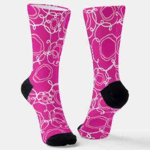 Abstract Floral Matrix (Hot Pink) Fine Art Socks