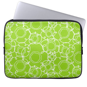 Abstract Floral Matrix (Lime) Fine Art Laptop Sleeve