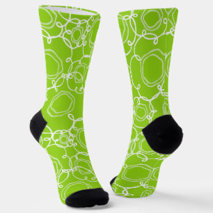 Abstract Floral Matrix (Lime) Fine Art Socks