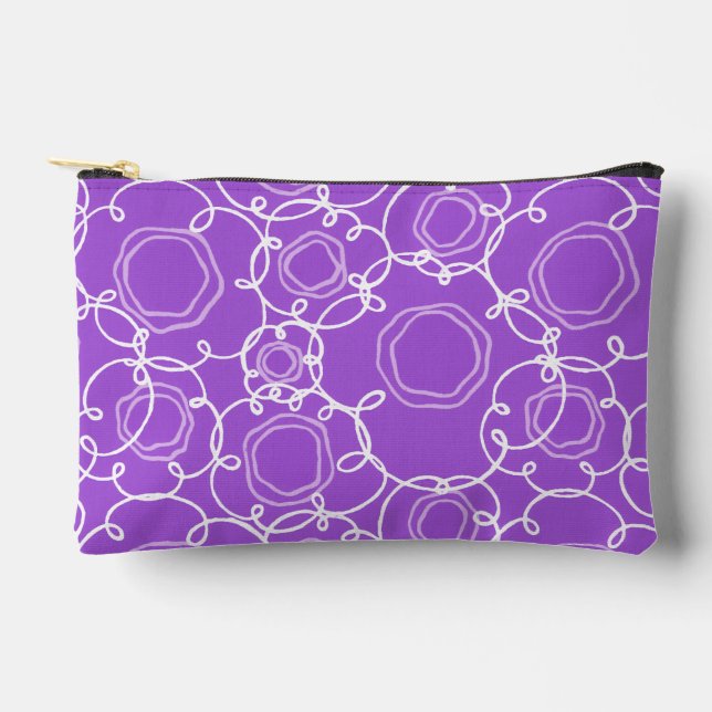Abstract Floral Matrix (Purple) Fine Art Accessory Pouch (Front)