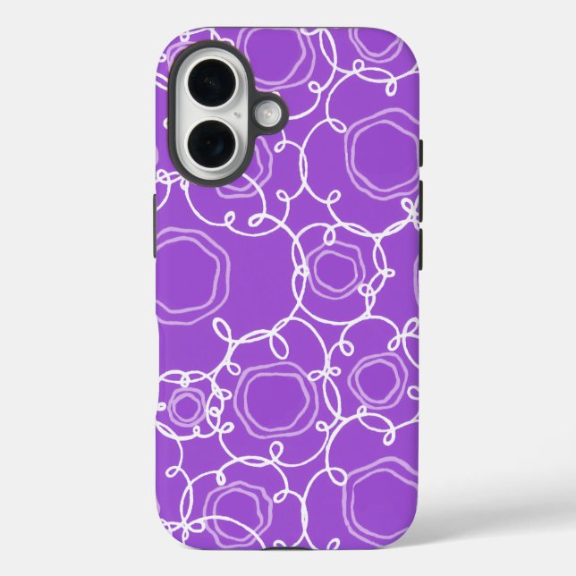 Abstract Floral Matrix (Purple) Fine Art Case-Mate iPhone Case (Back)