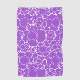 Abstract Floral Matrix (Purple) Fine Art Golf Towel