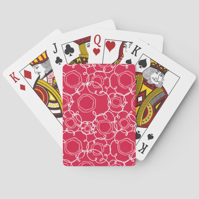 Abstract Floral Matrix (Red) Fine Art Playing Cards (Back)