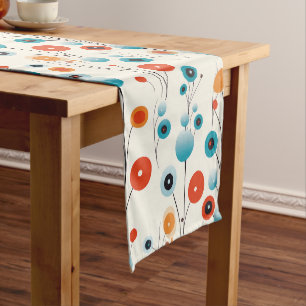 Abstract Floral Modern Botanical Retro Flower Long Table Runner