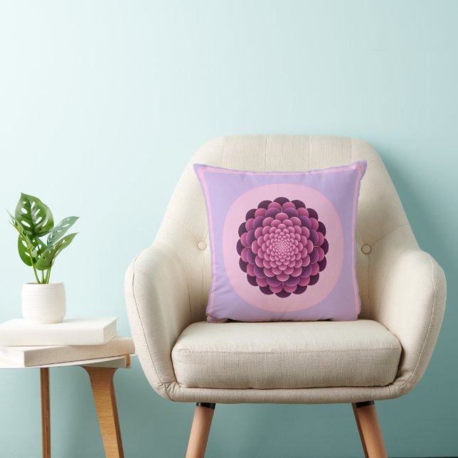 Abstract Floral-Modern Mandala Throw Pillow (Chair)